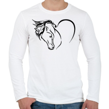 PRINTFASHION Lovas szív - Férfi hosszú ujjú póló - Fehér férfi póló