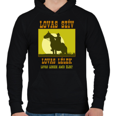 PRINTFASHION LOVAS SZÍV - Férfi kapucnis pulóver - Fekete