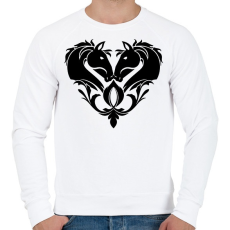 PRINTFASHION Lovas szív - Férfi pulóver - Fehér