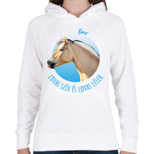 PRINTFASHION Lovas szív - Fjord - Női kapucnis pulóver - Fehér női pulóver, kardigán
