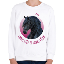 PRINTFASHION Lovas szív - Fríz - Gyerek pulóver - Fehér gyerek pulóver, kardigán