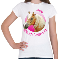 PRINTFASHION Lovas szív - Haflingi - Női póló - Fehér