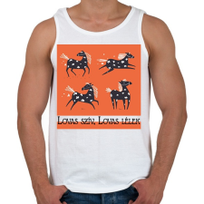 PRINTFASHION Lovas szív, lovas lélek - 4 ló - Férfi atléta - Fehér atléta, trikó