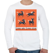 PRINTFASHION Lovas szív, lovas lélek - 4 ló - Férfi hosszú ujjú póló - Fehér férfi póló