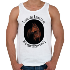 PRINTFASHION Lovas szív Lovas lélek - Férfi atléta - Fehér