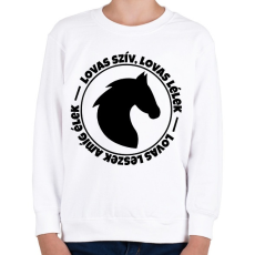 PRINTFASHION Lovas szív, Lovas lélek - Gyerek pulóver - Fehér