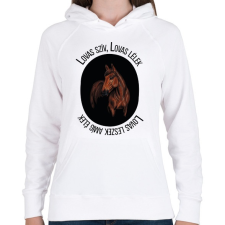 PRINTFASHION Lovas szív Lovas lélek - Női kapucnis pulóver - Fehér női pulóver, kardigán