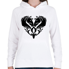 PRINTFASHION Lovas szív - Női kapucnis pulóver - Fehér női pulóver, kardigán