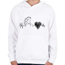 PRINTFASHION Lovas szívdobbanás - Gyerek kapucnis pulóver - Fehér gyerek pulóver, kardigán