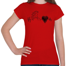 PRINTFASHION Lovas szívdobbanás - Női póló - Piros női póló
