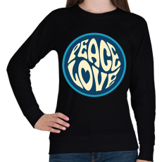 PRINTFASHION Love and Peace - Hippie - Női pulóver - Fekete