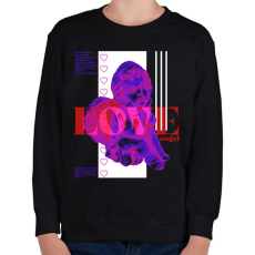 PRINTFASHION Love angel - Gyerek pulóver - Fekete