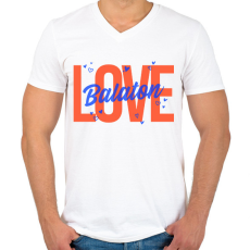 PRINTFASHION Love Balaton 2 - Férfi V-nyakú póló - Fehér