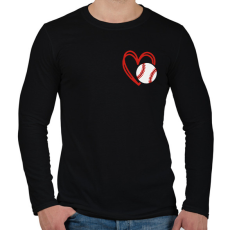 PRINTFASHION Love baseball - Férfi hosszú ujjú póló - Fekete