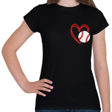 PRINTFASHION Love baseball - Női póló - Fekete