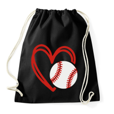PRINTFASHION Love baseball - Sportzsák, Tornazsák - Fekete tornazsák
