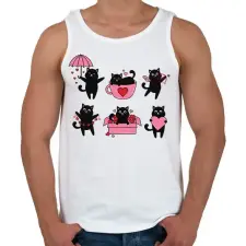 PRINTFASHION Love cats - Férfi atléta - Fehér atléta, trikó
