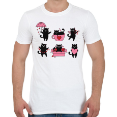 PRINTFASHION Love cats - Férfi póló - Fehér