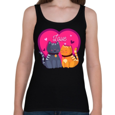 PRINTFASHION Love cats - Női atléta - Fekete női trikó