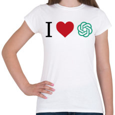 PRINTFASHION Love ChatGPT - Női póló - Fehér