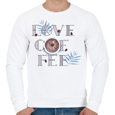 PRINTFASHION Love Coffee - Férfi pulóver - Fehér férfi pulóver, kardigán