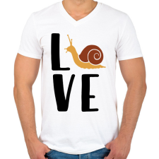 PRINTFASHION Love - csiga - Férfi V-nyakú póló - Fehér férfi póló