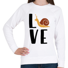 PRINTFASHION Love - csiga - Női pulóver - Fehér női pulóver, kardigán