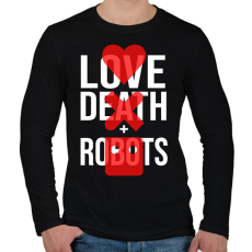 PRINTFASHION Love Death + Robots logo - Férfi hosszú ujjú póló - Fekete