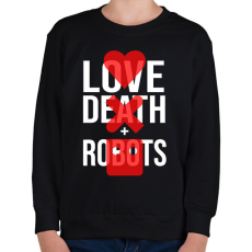 PRINTFASHION Love Death + Robots logo - Gyerek pulóver - Fekete