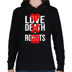 PRINTFASHION Love Death + Robots logo - Női kapucnis pulóver - Fekete