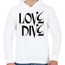 PRINTFASHION Love Dive - Férfi kapucnis pulóver - Fehér férfi pulóver, kardigán