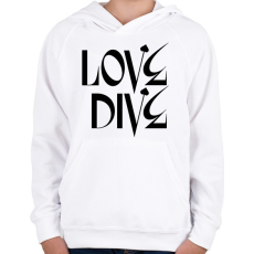 PRINTFASHION Love Dive - Gyerek kapucnis pulóver - Fehér