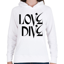 PRINTFASHION Love Dive - Női kapucnis pulóver - Fehér női pulóver, kardigán