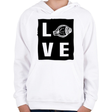 PRINTFASHION Love - Eyedoctor - Gyerek kapucnis pulóver - Fehér
