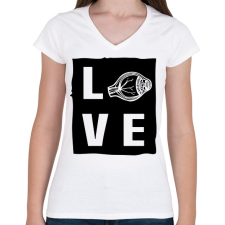 PRINTFASHION Love - Eyedoctor - Női V-nyakú póló - Fehér női póló