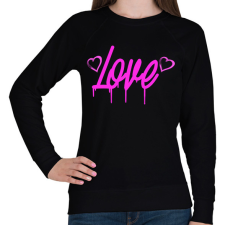 PRINTFASHION love felirat - Női pulóver - Fekete női pulóver, kardigán