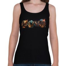 PRINTFASHION LOVE feliratos - szerelmes ajándék párodnak - Női atléta - Fekete