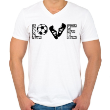 PRINTFASHION Love - Férfi V-nyakú póló - Fehér férfi póló