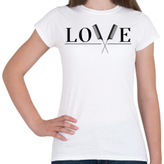 PRINTFASHION Love - Fodrász (blakc) - Női póló - Fehér