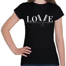 PRINTFASHION Love - Fodrász (white) - Női póló - Fekete női póló