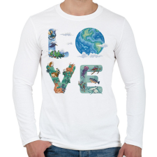PRINTFASHION Love Föld - Férfi hosszú ujjú póló - Fehér férfi póló