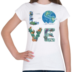 PRINTFASHION Love Föld - Női póló - Fehér