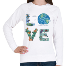 PRINTFASHION Love Föld - Női pulóver - Fehér