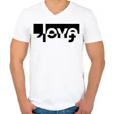 PRINTFASHION Love/Fuck - Férfi V-nyakú póló - Fehér férfi póló
