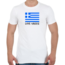 PRINTFASHION LOVE GREECE - Férfi póló - Fehér