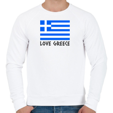 PRINTFASHION LOVE GREECE - Férfi pulóver - Fehér férfi pulóver, kardigán