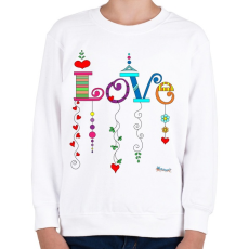 PRINTFASHION Love - Gyerek pulóver - Fehér