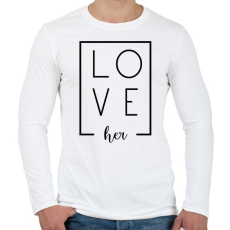 PRINTFASHION LOVE her páros 1 - Férfi hosszú ujjú póló - Fehér