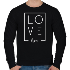 PRINTFASHION LOVE her páros 2 - Férfi pulóver - Fekete