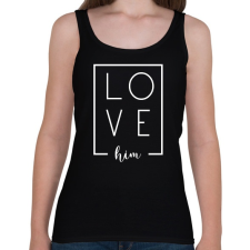 PRINTFASHION LOVE him páros 2 - Női atléta - Fekete női trikó